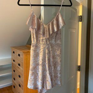 Urban outfitters crushed velvet pink romper